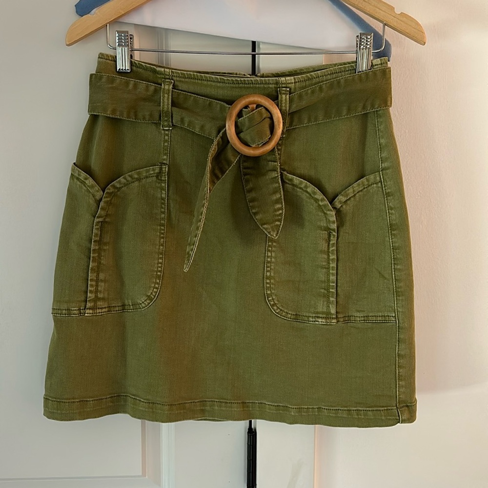 Anthropologie Belted Charlie Skirt Green - Picture 2 of 4